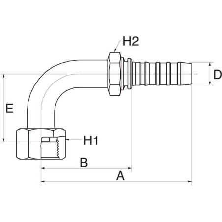 Insert 90 stopni DN13-1 inchSAE - 8GS10FFORX90M