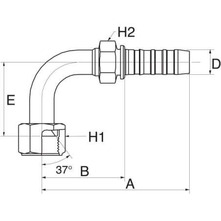 Insert 90 stopni DN13-7/8JIC - 8GS10FJX90M
