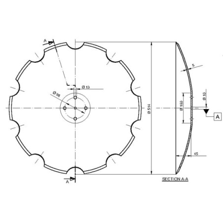 Harrow disc notched 514x5 Köckerling - 910964