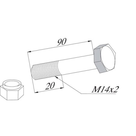 Bolt M14x90/20 10.9 Herder - 91001407