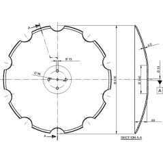 Talerz brony uzębiony, 615x6,5 mm - 912032KR