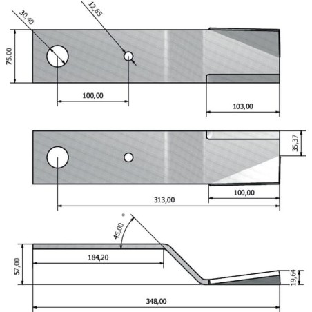 Mower blade CW Major 12000 - 9GTBCN