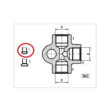 Adaptor M10x1 falling sealing cone F type - 9910008