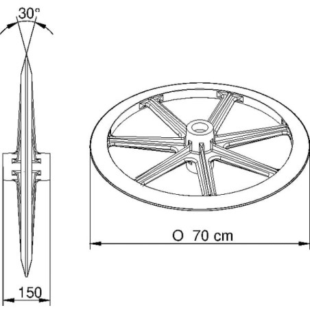 Furrow press ring 700mm - 990711
