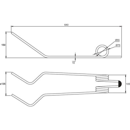 Striegelzinken d10 mm - AC351034