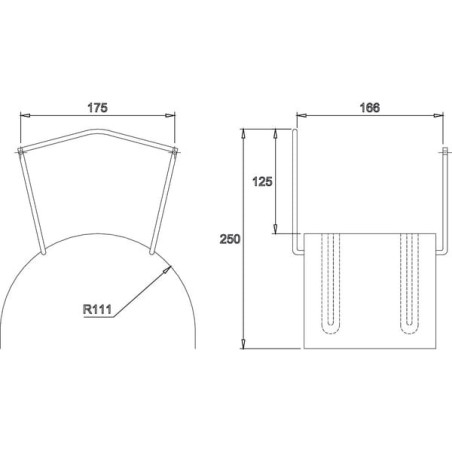 Wandschlauchhalter MIDI Inox - AKS13077