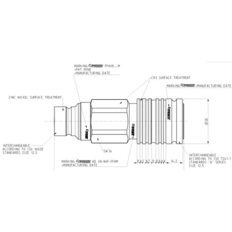 Adapter NV-Innengewinde auf FFH-Außengewinde - AD08NVFFFHM