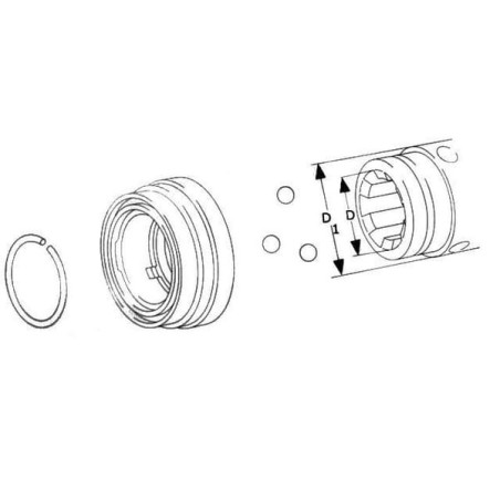 Pull-slide collar lock repair set AgraSet 119 - AG119