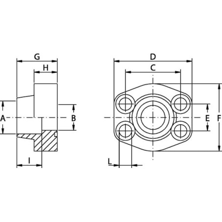 Weld Flange 3PSI 3/4 diameter 27.2 - AFW312SU27