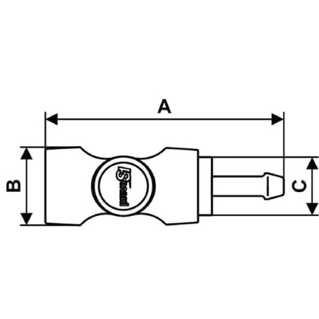 Quick release safety coupling with 8mm hosetail - ASI061808