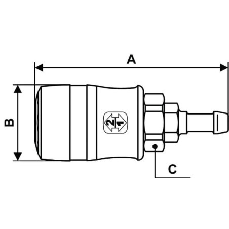 Quick release safety coupling with 9/10mm hosetail - ASG061810