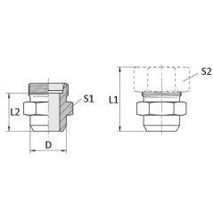 Przyłącze do wspawania z nakrętką ASV, 15L M22x1.5 - ASV15L