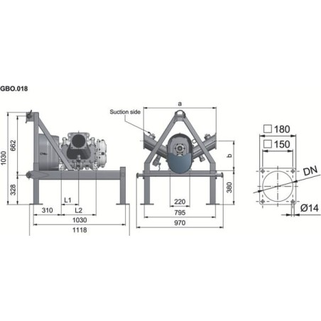 Rotary lobe pump FX116-180Sframe - APK0000195