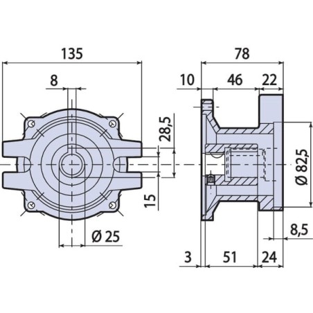 Pumpenträger 202/252-OMP/OMR 25 mm - AR55353