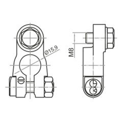 Battery terminal with M8 bolt, negative - BA822