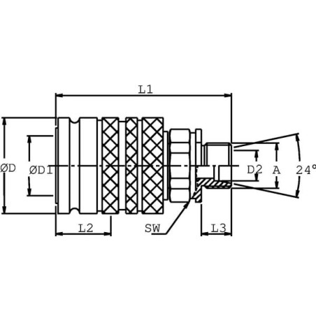 Quick coupling ISO 10 socket, HP121L2230 - B300HP121L2230