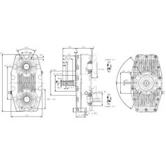 Multiplikator do dwóch pomp grupy 3 SAE-C, B602, ciężka, z wałem, przeł. 11,5 - B602115