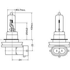 Light bulb H9 12V 65W PGJ19-5 Kramp - B1232