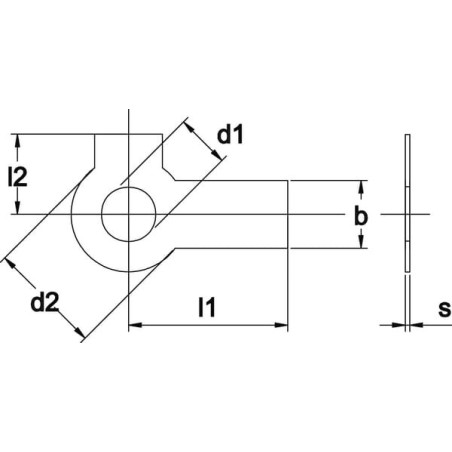 Sicherungsblech 2 Lappen M6 - BLP2M6