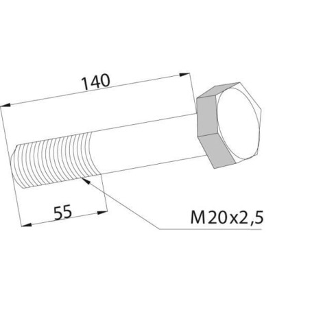 Hexagon head bolt with lock nut M20x140/55 10.9 - BH4730
