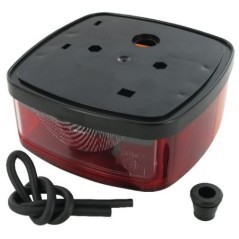 Rear light square, 12V, red/amber, bolt on, Flat plug, Geka - BBSK1235