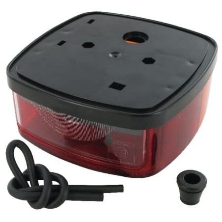 Rear light square, 12V, red/amber, bolt on, Flat plug, Geka - BBSK1235