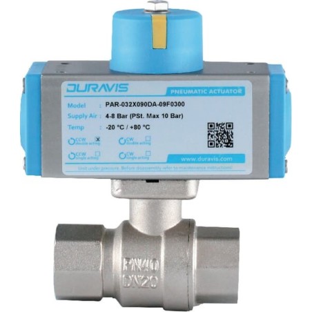 Pneum. ball valve 1/2 inch D.A. - BLV015DA