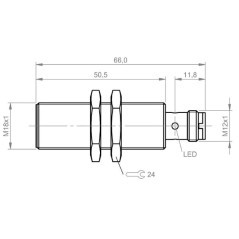 BES007L Balluff, M18, Flush mount 