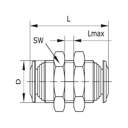Schottverschraubung gerade 6mm - BHC6B