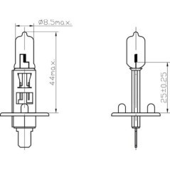 Light bulb Halogen sphere H1 12V 55W P14.5s Kramp - B1208