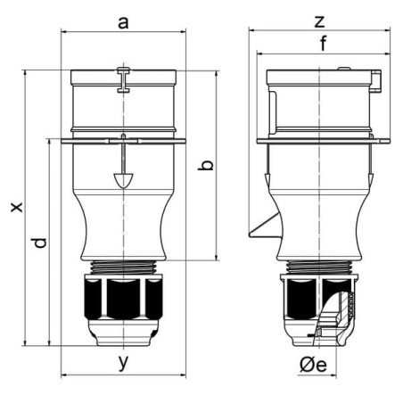 CEE plug 32A 5P 400V IP44 - B021261