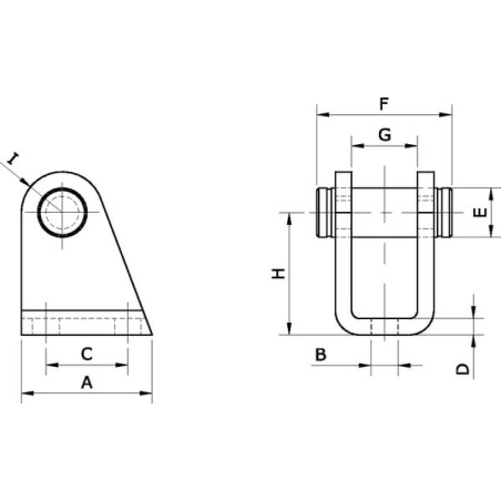 Mocowania tylne siłownika - CF2025PN