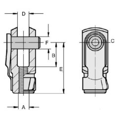 Widłełki M20 1,5 lewe - CA98227