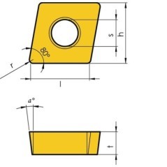 Obrotowa płytka tnąca kształt C romboidalny 80 stopni ISO i-Tools, CC..0602...10x - CCMT060204MMIT1601