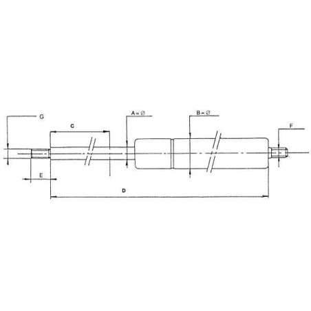 Gas strut L404mm 100N Stabilus - CA9999RW
