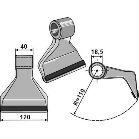 Hammer flail PTA coated, suitable for Omarv - CK4420C