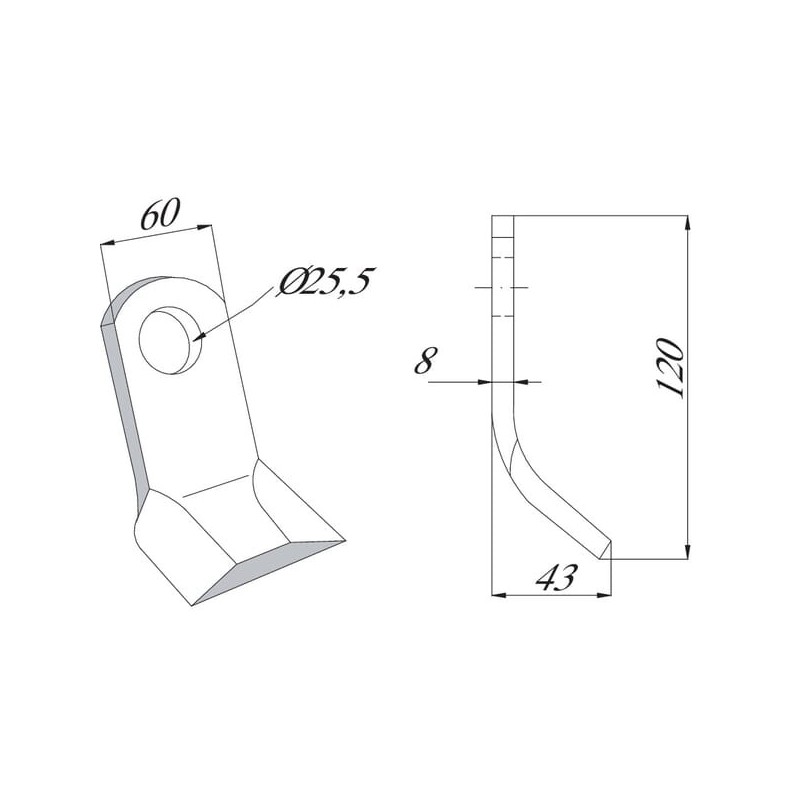Cranked Flail 60x120 Ferri - CK2425 Cranked Flail 60x120 Ferri - CK2425