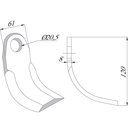 Flail Blade 60x125mm Perfect - CK4730
