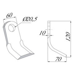 CK3620 Unbranded, Hammer mill knives 