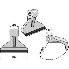 Hammer flail light PTA coated, suitable for Berti - CK0960C