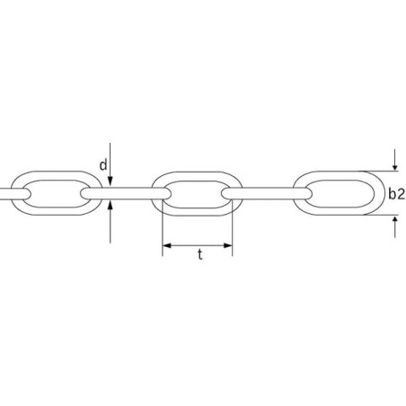 Chain diameter 8mm x 52mm galvanised Kramp - CK80V