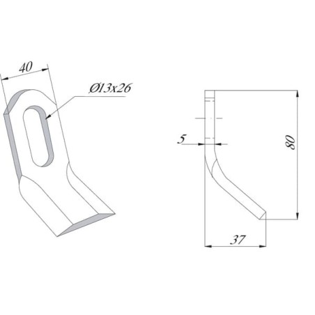 Cranked Flail 40x80mm Maletti - CK3460