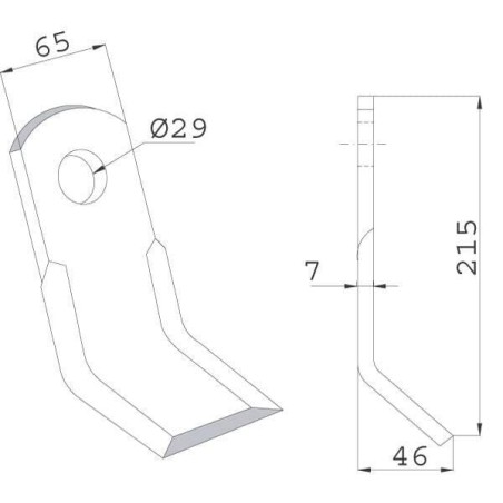 Blade RH 65x212mm Agram - CK1000