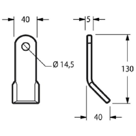 Cranked flail 40x132mm Maletti - CK3410