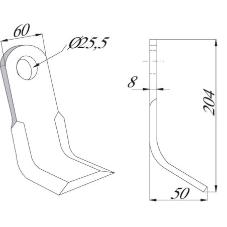 Pegoraro flail blade - CK1250