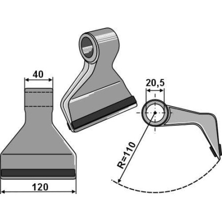Hammer flail PTA coated, suitable for Cabe - CK1530C