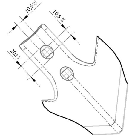 Gänsefußschar 175x6mm - CP100308