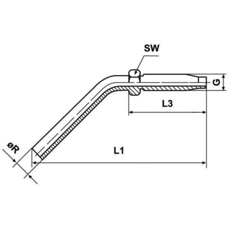 DN04 45 stopni screw pipe nozzles - CLRS0445