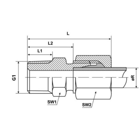 Male stud coupling 4LL M6K 60 stopni - CLGEV4LL60M6K