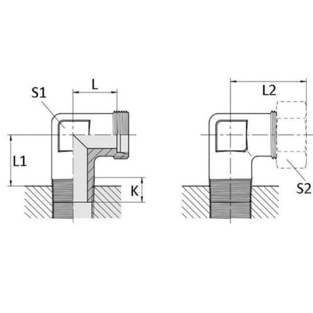 Winkel-Einschraubver. 6LL M10 - CLWEV6LLM10K